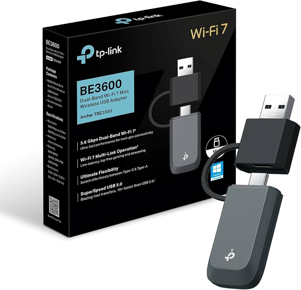 TP-LINK BE3600 Archer TBE230U  Dual Band Wi-Fi 7 Mini Wireless USB Adapter